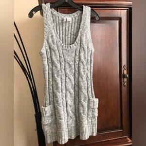 Gray Cable Knit Sleeveless Dress